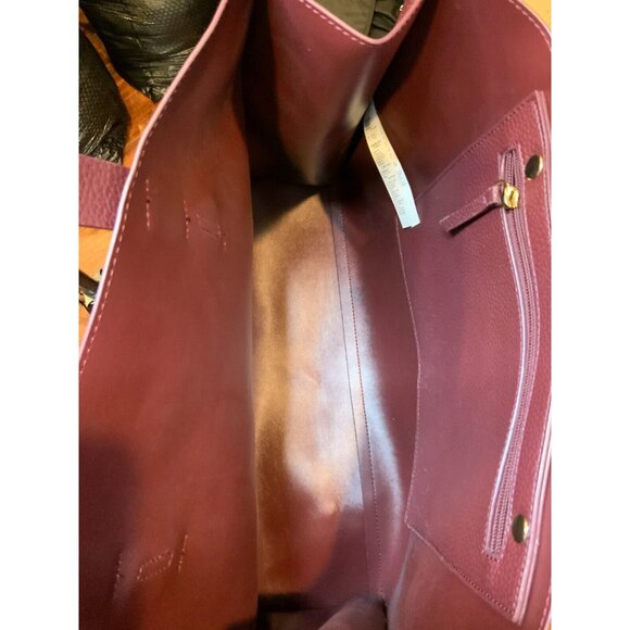 Rachel Zoe Wine Arialith Bordo Vegan Faux Leather Tote Shoulder Bag - Picture 6 of 6